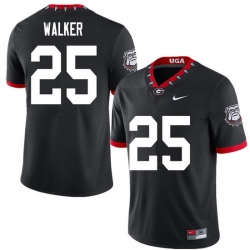 2020 Men #25 Quay Walker Georgia Bulldogs Mascot 100th Anniversary College Football Jerseys Sale-Black