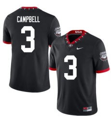 2020 Men #3 Tyson Campbell Georgia Bulldogs Mascot 100th Anniversary College Football Jerseys Sale-B