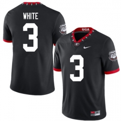 2020 Men #3 Zamir White Georgia Bulldogs Mascot 100th Anniversary College Football Jerseys Sale-Black