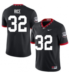 2020 Men #32 Monty Rice Georgia Bulldogs Mascot 100th Anniversary College Football Jerseys Sale-Blac