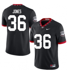 2020 Men #36 Garrett Jones Georgia Bulldogs Mascot 100th Anniversary College Football Jerseys Sale-B