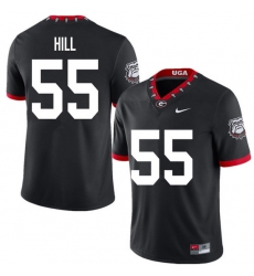 2020 Men #55 Trey Hill Georgia Bulldogs Mascot 100th Anniversary College Football Jerseys Sale-Black