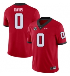 Men #0 Rian Davis Georgia Bulldogs College Football Jerseys Stitched-Red