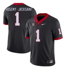 Men #1 Marcus Rosemy-Jacksaint Georgia Bulldogs College Football Jerseys Stitched-Black