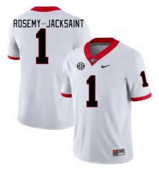 Men #1 Marcus Rosemy-Jacksaint Georgia Bulldogs College Football Jerseys Stitched-White