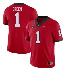 Men #1 Nyland Green Georgia Bulldogs College Football Jerseys Stitched-Red