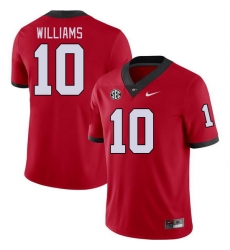 Men #10 Tyler Williams Georgia Bulldogs College Football Jerseys Stitched-Red