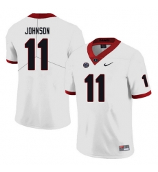 Men #11 Jermaine Johnson Georgia Bulldogs College Football Jerseys white