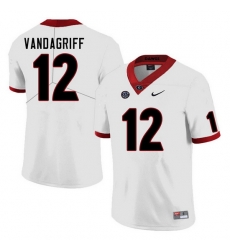 Men #12 Brock Vandagriff Georgia Bulldogs College Football Jerseys Sale-White