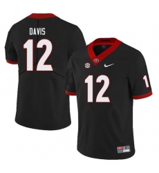 Men #12 Rian Davis Georgia Bulldogs College Football Jerseys Sale-Black