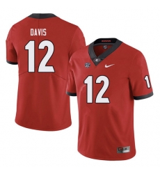 Men #12 Rian Davis Georgia Bulldogs College Football Jerseys Sale-red