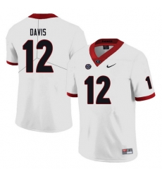 Men #12 Rian Davis Georgia Bulldogs College Football Jerseys Sale-white