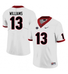 Men #13 Mykel Williams Georgia Bulldogs College Football Jerseys Sale-White Anniversary