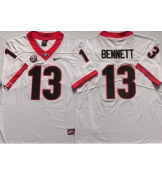 Men #13 Stetson Bennett Georgia Bulldogs College Football Jerseys Sale-white