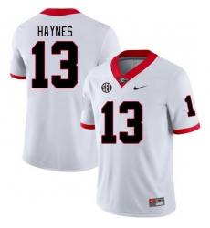 Men #13 Zeed Haynes Georgia Bulldogs College Football Jerseys Stitched-White