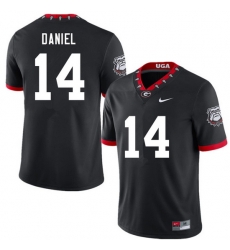 Men #14 David Daniel Georgia Bulldogs 100th Anniversary College Football Jerseys Sale-100th Black