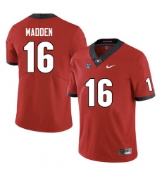 Men #16 C.J. Madden Georgia Bulldogs College Football Jerseys Sale-Red Anniversary