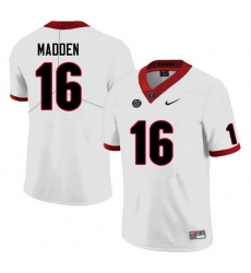 Men #16 C.J. Madden Georgia Bulldogs College Football Jerseys Sale-White Anniversary