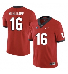 Men #16 Jackson Muschamp Georgia Bulldogs College Football Jerseys Sale-Red Anniversary