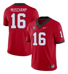 Men #16 Jackson Muschamp Georgia Bulldogs College Football Jerseys Stitched-Red