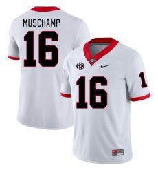 Men #16 Jackson Muschamp Georgia Bulldogs College Football Jerseys Stitched-White