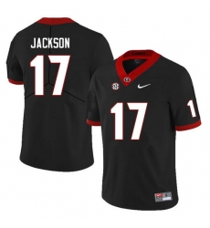 Men #17 Dan Jackson Georgia Bulldogs College Football Jerseys Sale-Black Anniversary