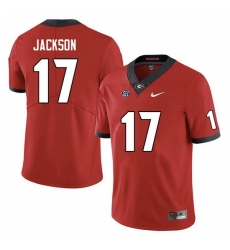 Men #17 Dan Jackson Georgia Bulldogs College Football Jerseys Sale-Red Anniversary