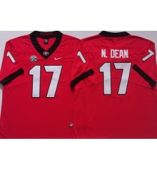 Men #17 Nakobe Dean Georgia Bulldogs College Football Jerseys Sale-red