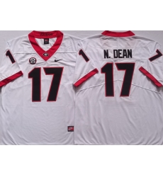 Men #17 Nakobe Dean Georgia Bulldogs College Football Jerseys Sale-white