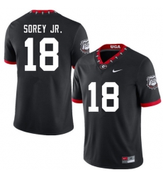 Men #18 Xavian Sorey Jr. Georgia Bulldogs 100th Anniversary College Football Jerseys Sale-100th Black