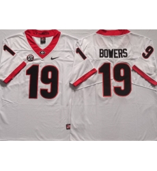 Men #19 Brock Bowers Georgia Bulldogs College Football Jerseys Sale-White