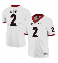 Men #2 D'Wan Mathis Georgia Bulldogs College Football Jerseys white