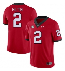 Men #2 Kendall Milton Georgia Bulldogs College Football Jerseys Stitched-Red
