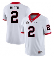 Men #2 Kendall Milton Georgia Bulldogs College Football Jerseys Stitched-White
