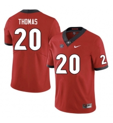 Men #20 JaCorey Thomas Georgia Bulldogs College Football Jerseys Sale-Red Anniversary