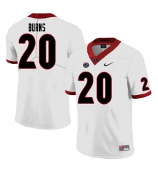 Men #20 Major Burns Georgia Bulldogs College Football Jerseys Sale-White