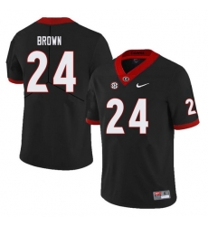 Men #24 Matthew Brown Georgia Bulldogs College Football Jerseys Sale-Black