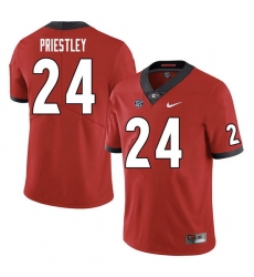 Men #24 Nathan Priestley Georgia Bulldogs College Football Jerseys Sale-Red