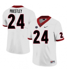 Men #24 Nathan Priestley Georgia Bulldogs College Football Jerseys Sale-White