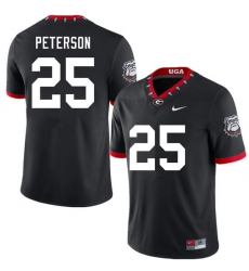 Men #25 Steven Peterson Georgia Bulldogs 100th Anniversary College Football Jerseys Sale-100th Black