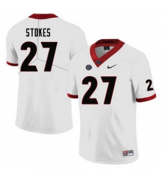 Men #27 Eric Stokes Georgia Bulldogs College Football Jerseys-White
