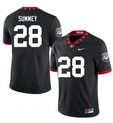 Men #28 Anthony Summey Georgia Bulldogs College Football Jerseys Sale-100th Anniversary