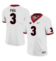 Men #3 Andrew Paul Georgia Bulldogs College Football Jerseys Sale-White