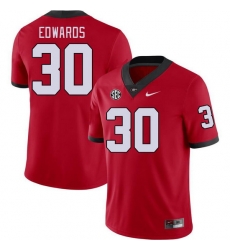 Men #30 Daijun Edwards Georgia Bulldogs College Football Jerseys Stitched-Red
