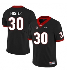 Men #30 Terrell Foster Georgia Bulldogs College Football Jerseys Sale-Black Anniversary