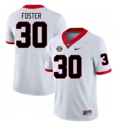 Men #30 Terrell Foster Georgia Bulldogs College Football Jerseys Stitched-White