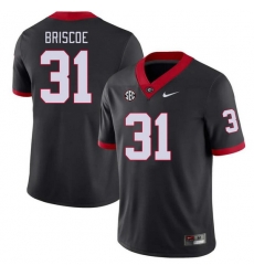 Men #31 Grant Briscoe Georgia Bulldogs College Football Jerseys Stitched-Black
