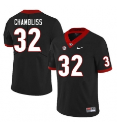 Men #32 Chaz Chambliss Georgia Bulldogs College Football Jerseys Sale-Black