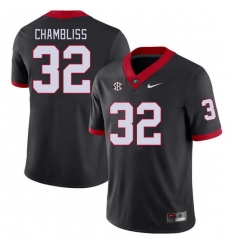 Men #32 Chaz Chambliss Georgia Bulldogs College Football Jerseys Stitched-Black