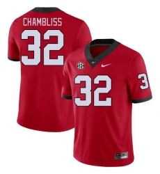 Men #32 Chaz Chambliss Georgia Bulldogs College Football Jerseys Stitched-Red